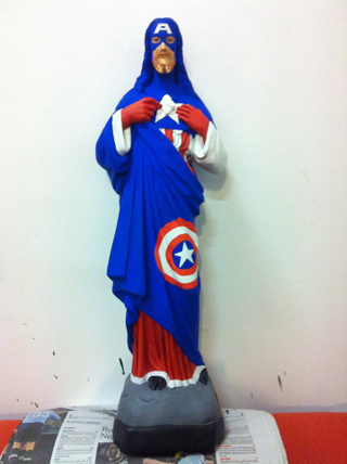 Illustration for article titled Saintly statues get superheroic makeovers